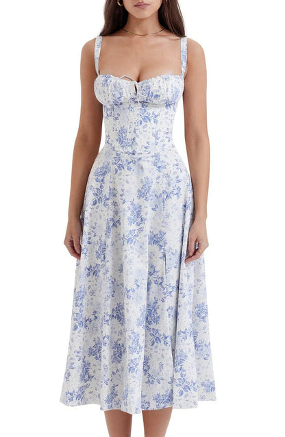 NATALIE - MODERN SLEEVELESS DRESS WITH SQUARE COLLAR